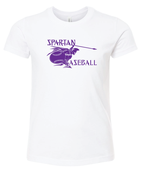 Spartan Baseball White Tee